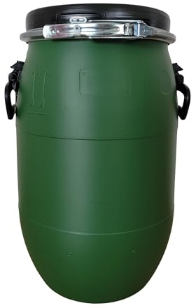 kanister-vertrieb® 30 Liter Weithalsfass Deckelfass Spannring Tonne Regentonne grün
