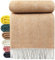 STTS International Wolldecke 100% Schurwolle Wohndecke 140 x 200 cm Tagesdecke Schurwolldecke Woll-Plaid Tirol in vielen Farben erhältlich (Beige (D-M)
