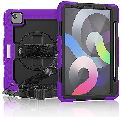 Lobwerk 4in1 Cover für Apple iPad Pro 11 2020 Air 4 10.9 2020 Extrem Schutz + Stativ Lila