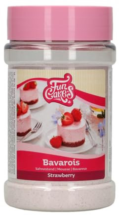 FunCakes Mix pour Bavarois Fraise: Crème délicieuse, dessert parfait, facile à utiliser, parfait comme garniture de gâteau, décoration de gâteau. 150 g.