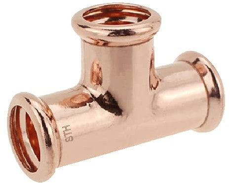 M-Press 22MM Equal TEE Water Press Fitting Pack of 10 (M-Profile)