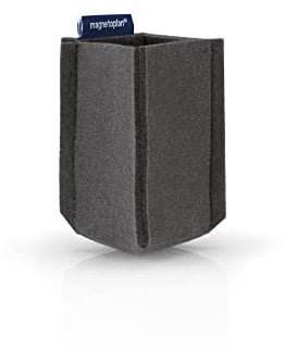 magnetoplan magnetoTray ecoAware Small, magnetischer Stifteköcher aus Filz, 6 x 10 x 6 cm, grauer Stiftehalter aus recycelten PET-Flaschen