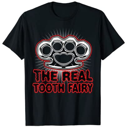 Halloween Tee Cool Tooth Fairy Brass Knuckles Design T-Shirt
