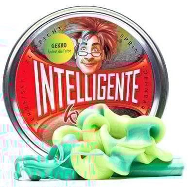 Intelligente Knete - Das Original! Gekko - Ändert die Farbe bei Wärme - Kinderknete und Therapieknete in einem - Besser als jeder Stressball! Für Kinder und Erwachsene (Große Dose, 80g)