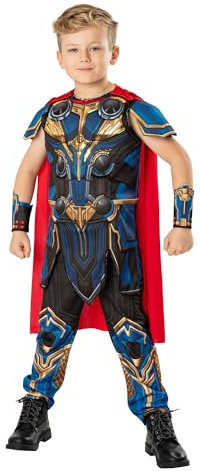 Rubies Offizielles Marvel Thor: Love and Thunder Thor Deluxe-Kostüm für Kinder, Alter 5–6 Jahre Halloween