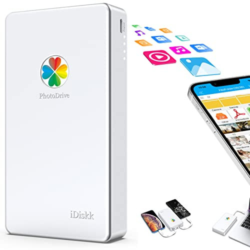 iDiskk 【Plug-play】Mfi Certified 2TB External Hard Drive for iPhone iPad (All Models) Android,MacBook and Windows PC, Photo Stick Drive to Bacukp Photos/Videos,Files,Storage expansion (2 year waranty)