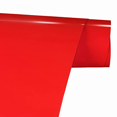 FORBELL Plotterfolie Textil, 30.5cm×3m Textil Bügeltransferfolie (Rot)