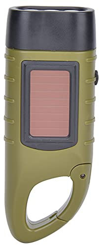 Tomotato Linterna de Manivela, Linterna de Manivela Solar de Plástico ABS, Linterna Led de Emergencia, Linterna para Escalada al Aire Libre, Camping(Verde)