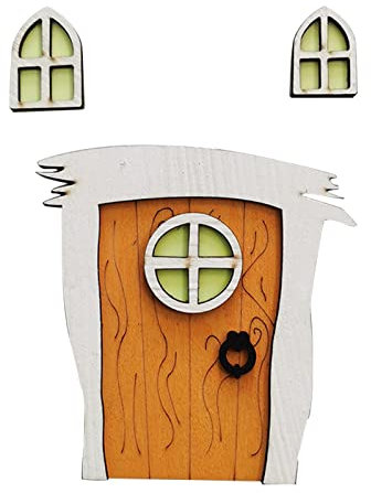 TianWlio Casa in miniatura finestra e porta Mini porta finestra decorazione per prato decorazione domestica perforatore ufficio (A, taglia unica)