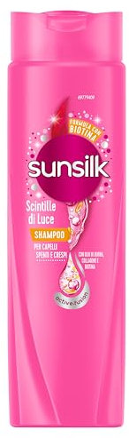 Sunsilk, Shampoo Scintille di Luce, Shampoo Anticrespo Districante, Dona Lucentezza al Capello, Formula Active-Fusion con Olio di Jojoba, Collagene e Biotina, 250 ml