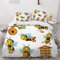 VASENA Bettwäsche Biene Süß Bettwäsche 135x200 Kinder Cartoon-Tiere Bettbezug Set Weich Microfaser Kinderbettwäsche 3 Teilig Mit ReißVerschluss Mit 2 Kissenbezug 80x80 cm