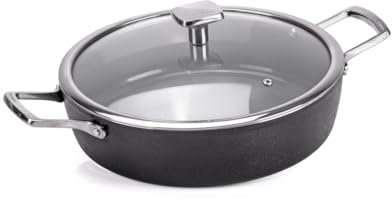 Moneta Armonia Finegres tegame 2m 28cm con coperchio, rivestimento naturale FineGres (NO PFAS), anche per induzione. 100% Made in Italy.