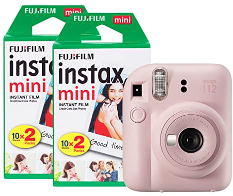 Fujifilm instax Mini 12 Sofortbildkamera mit 40 Aufnahmen, Blütenrosa