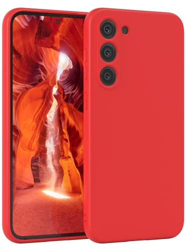 EAZY CASE - Silikonhülle für Galaxy S23 Plus Hülle Silikon Case Rot weich stoßfeste Handyhülle Schutzhülle mit Kameraschutz Dünn Premium Schutz Cover TPU Phone Bumper in Mattrot