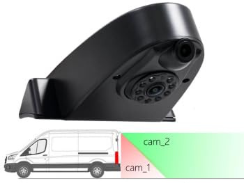 KNRAGHO Caméra de recul double objectif compatible avec caméra de recul pour Benz Sprinter/appareil photo (connecteur RCA)