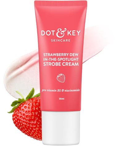DOT & KEY Crema estroboscópica de fresa para la piel de la cara, hidratante e iluminador para la cara, para brillo instantáneo esmaltado y rocío, aumenta la hidratación, para todo tipo de piel, para