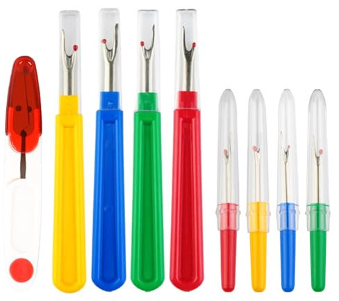 Gotetiso 9 Pièces Kit de Ripper de Couture Coupe Couture Seam Ripper Découseur Couture Outil de Coupe de Fil Point Découseurs Ripper avec Ciseaux Outils de Point de Croix Couture Accessoires Mercerie