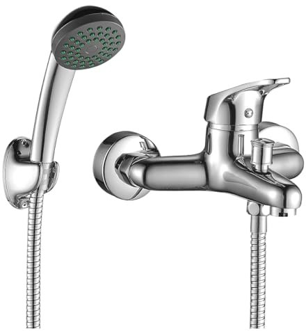 KOLMAN Badewannenarmatur Wasserhahn Komplette Set Silber ORIS Badarmatur Wannenbatterie Wannenmischer