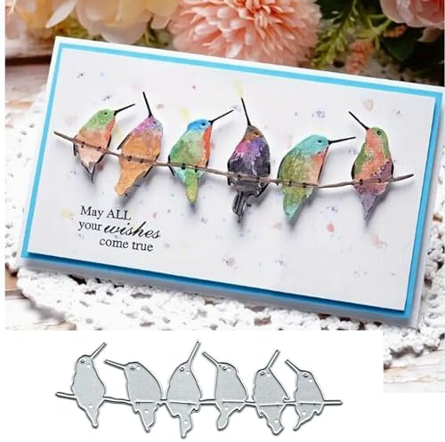 Metall-Stanzformen mit singenden Kolibris für Kartenherstellung, Frühlingsvogel, Kartenstanzformen, Stanzschablonen, DIY, Scrapbooking, Album, dekorative Prägepapier, Karten, Prägung, Handwerk