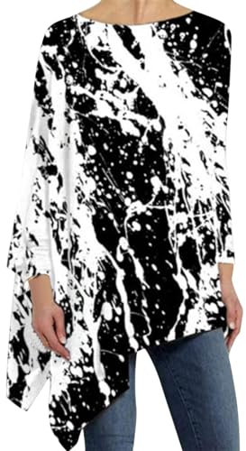 HOOUDO Sale Angebote Blitzangebote Fruehlings Klamotten Teenager Maedchen T Shirt Damen Sportlich Sommer Gadgets Frauen Leinen Tunika Damen Lang Ringelshirt Grün Weiß Meine Bestellung Sale