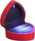 DELALO Elegante Ringschachtel mit Samt-Innenfutter und LED-Beleuchtung, 70x65x45 mm (Rot)