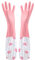 JYJLLM Velvet Lining Marigold Gloves - Medium, Premium Rubber Kitchen Gloves for Washing Up, Dishes (1 Pink Bundle)