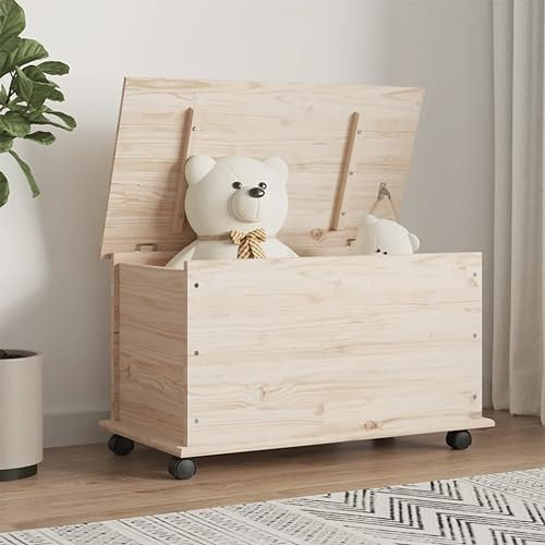 Generic Truhe mit Rollen ALTA 73x39,5x44 cm Massivholz Kiefer, kangmusi353927