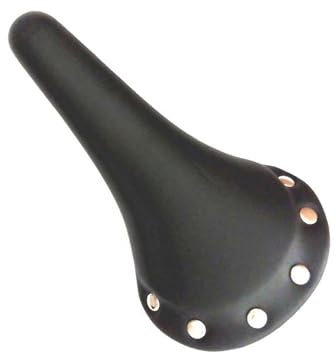 WAZUBC PU Leder Fahrradsattel, Universal Vintage Nieten Fahrradsitz Geeignet für Track Bike und Fixed Gear Fahrrad (Schwarz)