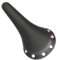 PU Leder Fahrradsattel, Universal Vintage Nieten Fahrradsitz Geeignet für Track Bike und Fixed Gear Fahrrad (Schwarz)