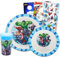 Avengers - Juego de vajilla para niños pequeños, paquete de 3 accesorios de cocina con plato llano, taza, calcomanías, más | Juego de cubiertos de Los Vengadores