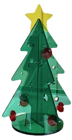 Mini Set di Albero di Natale in Acrilico, Facile Decorazione Fai-da-Te con Acrilico, Mini Decorazione per Albero di Natale in Acrilico, Modello di Albero di Natale di (Medio)