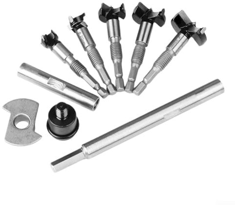 YUANGANG Reaming Drill Bit Set With Threaded Extension Rods Limiter Conversion Bit For Wood Fiberboard Compatible With Hand Drills Electric Wrenches