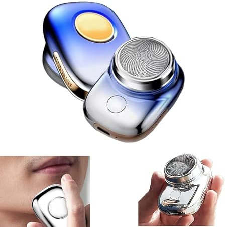 Mini Electric Shaver, Wet&Dry Shave, Mini Portable Shaver Waterproof, Travel Electric Razor for Men, Business Trip, As Gifts, Fast Charging and 60 Days Long Battery Life (Bright Blue)