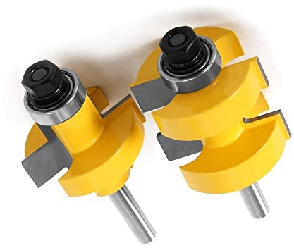 2pc 8 mm de 12 mm Vango grande y groove Juego de broca de montaje de articulación de 42 mm Herramienta de corte de madera de 42 mm(12mm shank)