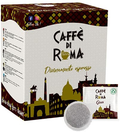 CAFFE DI ROMA Cialda Compostabile Miscela GIOVE – Crema Intensa - 1 Cartone da 150 Cialde Filtro Carta diametro ESE 44 per Macchine Espresso -