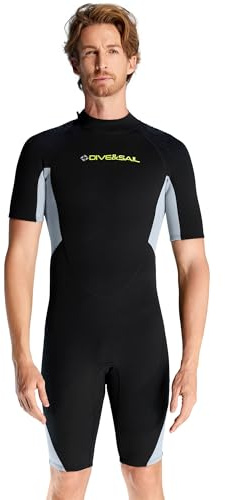 Combinaison courte en néoprène pour hommes et femmes, 1,5 mm, fermeture dorsale, manches courtes pour la plongée, la plongée en apnée, le surf et la natation