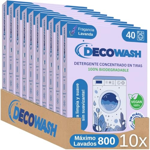 Waschmittelblätter (bis zu 800 Wäschen) – Waschmittel Blätter Ökologisch, Hypoallergen, Lavendelduft, Biologisch Abbaubar, Plastikfrei – Ideal für Empfindliche Haut, Hand- & Maschinenwäsche