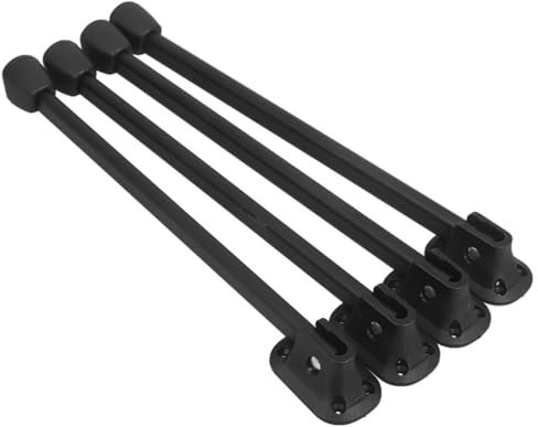 TOPPERFUN 4 Pièces Accessoires De Pied De Table Pignes De Table Pliables Pied De Meuble Pieds De Meubles Pièces De Table De Salle à Manger Pieds en Métal pour Meubles Noir Le Fer