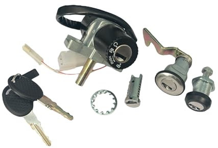 Kit 3 Pz Blocchetto Chiavi Avviamento Accensione Sella Bauletto per Scooter Compatibile con Aprilia Scarabeo Anni 2006-2012