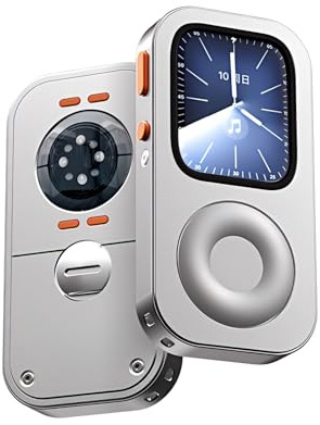 EVINYEP Custodia Protettiva in Lega di Alluminio Stile Retro iPod per Apple Watch Series 7/8/9 Quadrante grande, con Rotella di Scorrimento, Kit Music Player Compatibile con AirPods, per iWatch 45 mm