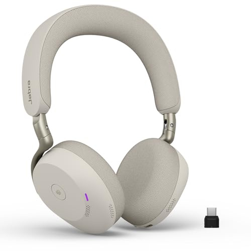 Jabra Evolve3 75 Cuffie Wireless Bluetooth con Microfono, Grigio Caldo | USB-C, Chiamate AI, ANC Avanzata, 22h Batteria, per Microsoft Teams