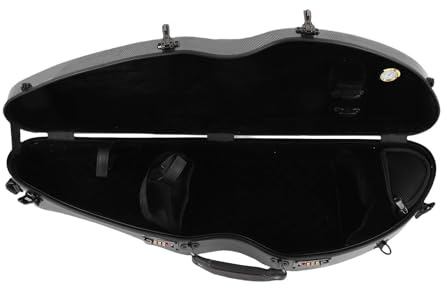 Naroote Geigenkoffer, Tragbarer Rucksackstil aus Schwarzer Kohlefaser, Geigenkoffer mit Doppelten Schultergurten und Integriertem Hygrometer, für Geigen Voller Größe 4/4 3/1/2 1/8