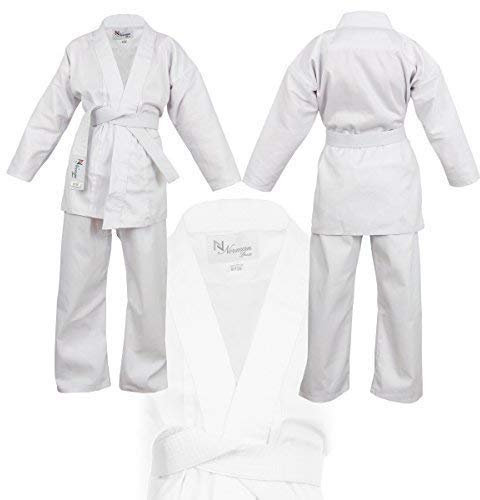 NORMAN Karate Gi for Kids Children's Perfect for Training and Sparring karate suit Judo Suits for Kids White (UK, Numeric, 110, Regular)