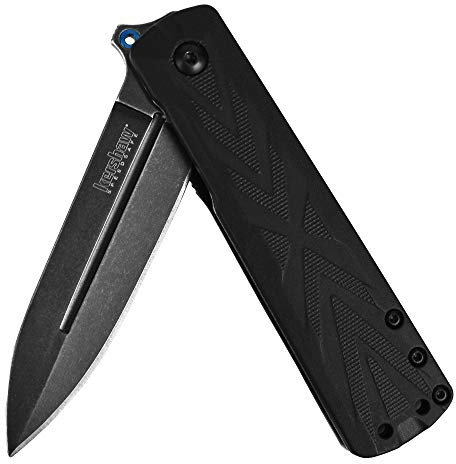 Kershaw, 3960 Taschenmesser, Barstow Linerlock, Klinge: 7.6 cm, Spear Point, schwarz, Klappmesser, Extended Tang, Taschenclip