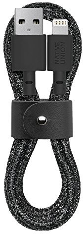 Native Union Belt Cable - 1,20 Metres Ultra-Robusto Reforzado [Certificado MFi] Cable de Carga Lightning a USB con Correa de Cuero (Cosmos)