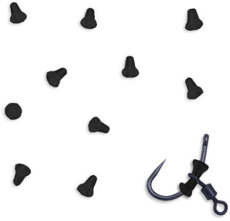Bank Tackle Hook Stops Rubber Shank Beads Carp Fishing Tackle (Black, 20 Hook Stops)