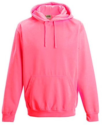 noTrash2003 Sweat-shirt fluo à capuche fluorescent - Différentes tailles et couleurs, Rose électrique., L