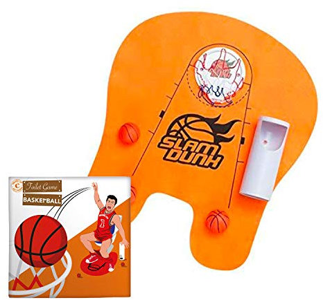WC-Basketball-Set | Komplettset | Toiletten-/WC-Set | Premium-Qualität | 1 Teppich | 1 Korb mit Saugnäpfen | 3 Mini-Basketballs | 1 Ständer mit Saugnäpfen | kreiert von OriginalCup®