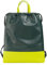 DUDU Beutel-Rucksack aus Leder für Damen Sportlich-moderner Look Beutel-Tasche mit Kordelzug und dünnen Tragegurten aus Leder Mangrove