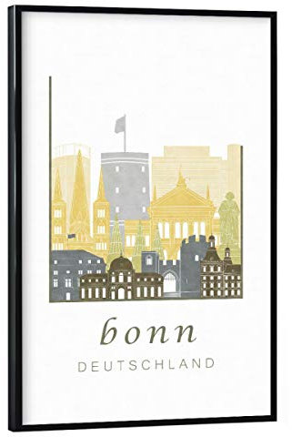 artboxONE Poster mit schwarzem Rahmen 60x40 cm Städte Bonn Skyline Desert - Bild bonn bonn City